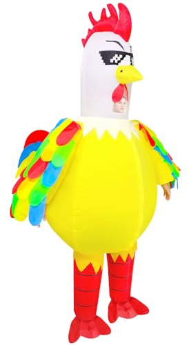 Uppblåsbar kycklingdräkt, uppblåsbar kycklingdräkt för vuxna kvinnor män halloween kostymer kyckling uppblåsbar kostym för barn cosplay fest