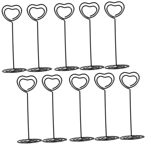 COOPHYA 10 Piezas Tarjetero De Escritorio Negro Soporte Para Tarjetas De Mesa Portafotos Para Mesas Para Bodas y Eventos De Clips Para Números
