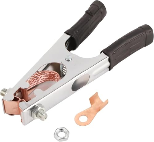 Black Welding Machine Ground Clamp，500a Ground Clamp with Rubber Sleeve Welding Equipment and Accessories(500A)， Welding Clamps Power Tool Accessories