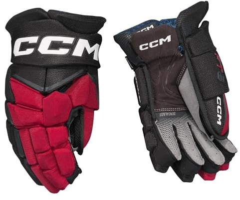 CCM JetSpeed FT8 - Guanti da hockey su ghiaccio, 14''/36 cm, colore: Nero/Rosso/Bianco