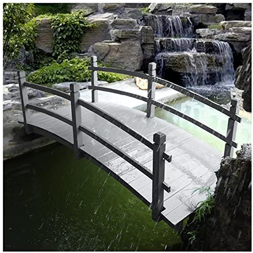 Puente de jardín al aire libre para arroyos y estanques, diseño duradero de dos pasamanos para pasarelas y ceremonias seguras