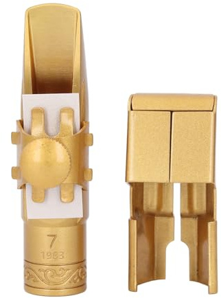 SUNGOOYUE Bocchino Sax Soprano, Bocchino in Metallo Sassofono Soprano B Tono Focalizzato Luminoso a 7 Dimensioni per Sassofoni Ad Alto Tono con Volume Potente