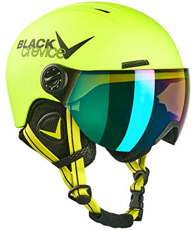 Black Crevice Kinder Visierhelm Leogang, neon gelb, 52-54 cm…