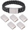 UNICRAFTALE 5 Sätze Rechteck Magnetverschluss Edelstahl Magnetschnalle Leder Verschluss Endverschluss Für Armband Schmuck Machen 20x12x5mm Loch 2.5x10mm