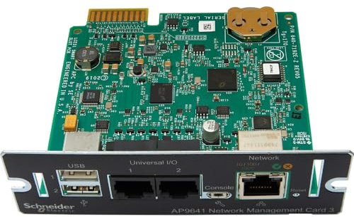 APC UPS Network Management Card 3, Rack, Black with 2 USB Ports and Temperature Monitoring, Newest Model 2020 (AP9641)