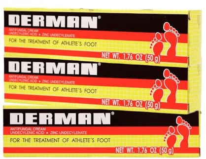 Derman Cream for the Treatment of Athlete's Foot, 1.76 Ounce (Pack of 3)