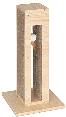 Navaris Kratzbaum Kratzstamm für Katzen - Kratzsäule inklusive Spielzeug - Katzenbaum Kratzstange Kratzbaumstamm - einfache Montage