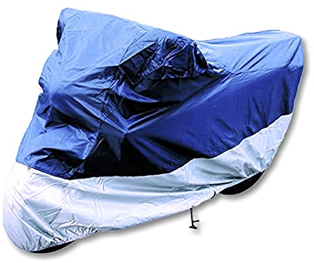 Bâche de protection pour moto XXL - Bleu/argenté - 246 x 105 x 127 cm