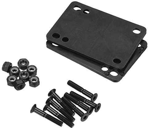 PATIKIL 2Pack Skateboard Steigrohr Polster Schrauben Set 3mm Langboard Shock Rise Pad mit Montage Schrauben Muttern Hardware Reparatur Kit für Cruiser Schwarz