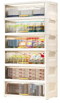 Ergocar Caja De Almacenamiento Plegable, gabinete plegado de gran capacidad de escala, tanque de almacenamiento con poleas, usados en dormitorios, salas de estar, oficina y cocina