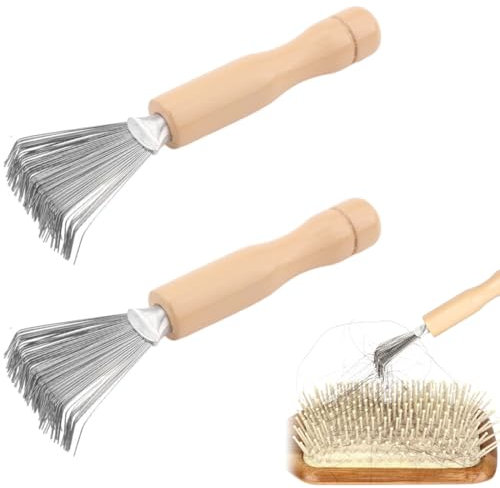 QEDBOJE 2 Pièces Nettoyeur de Brosses à Cheveux Mini Brosses à Démêler pour Enlever les Poils des Brosses de Peigne Tapis de Bain