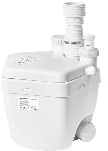 Upgraded 1 HP Utility Sink Pump with PCB Function Upflush to 36FT 2200GPH Under Sink Pump with 3 Water Inlets 1 Outlets Macerating Toilet System for Sink Shower Wash Bin Urinal Kitchen Basement