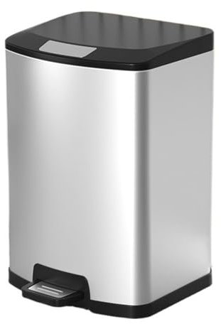 Wfxjyg2223 Garbage Can Stainless Steel Step Trash Can with Lid, Soft-Close Kitchen Garbage Bin with Foot Pedal, Handle and Removable Inner Bucket, 7/10/13/18 Liter Kitchen Waste Bin(White,10L)