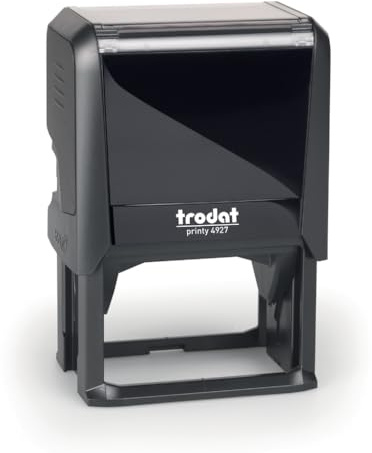 Trodat Printy 4927 - Tampon Encreur Professionnel Automatique 9 lignes À Personnaliser - Empreinte 60 x 40 mm Offerte (Noir)