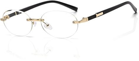 MEGAVOW Gafas de Sol Sin Montura Ovaladas, Gafas con Corte de Diamante, Retro Vintage Tintadas Lentes, Protección UV, Ovaladas de Moda para Mujer Hombre
