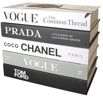PTShadow 5 Pcs Libros Decorativos Estética Chic Faux Libro Set para Decoración de la Habitación,Decoración del Hogar Moderno Decoración de la Mesa de Café