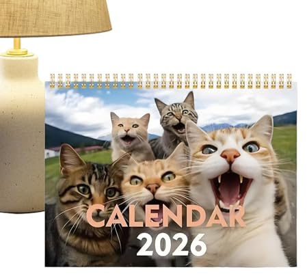 Calendrier mural 2026 avec chats | 12 mois de planification verticale | Calendrier sur le thème des chats, pour adultes, enfants, étudiants, enseignants, chambre à coucher, salle de classe, maison
