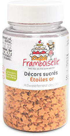Framboiselle Pot Décors Sucrés Étoiles Dorées 60 g