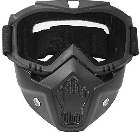 Keenso Ridglasögon, motorcykelglasögon med avtagbar ansiktsmask, vinterglasögon, skyddsmask för vindtäta cyklister