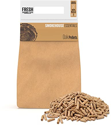 Fresh Grills Smokehouse Essentials brandtändare smaksatt BBQ träpellets för rökning mat (ekpellets)