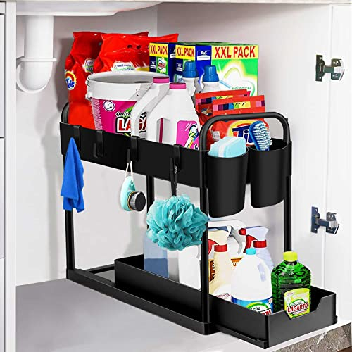 Wholede Organizer Cucina, Salvaspazio Accessori Cucina, Portaspezie con 4 Ganci e 2 Tazze, Organizzatore da Appoggio