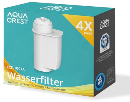 AQUA CREST Wasserfilter Ersatz für Siemens® EQ Series, EQ6 Plus S700, EQ9, EQ500, EQ700, für Brita® Intenza® 575491, Bosch® TCZ7003, TCZ7033, TÜV SÜD Zertifiziert, Reduzieren PFAS, PFOA/PFOS (4)