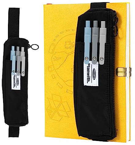 Kunoli Estuche Delgado para Lápices y Bolígrafos - Soporte para Cuaderno con Banda Elástica Ajustable - Bolsa de Maquillaje Pequeña