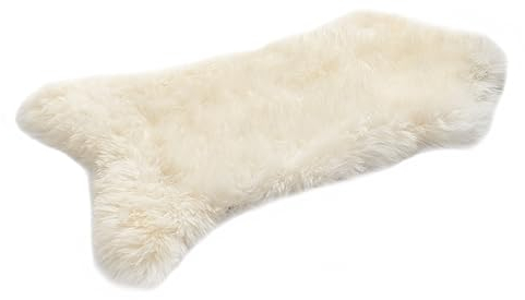Lammfell Weiß 120-130 cm - Weich Schaffell Echt - Natürliche Teppich Wohnzimmer - Flauschig - Deko Fell Schlafzimmer - Naturfell