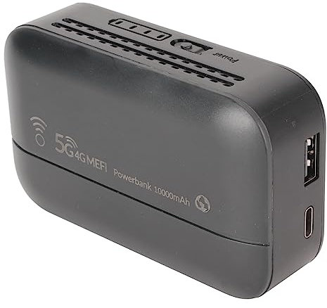 ASHATA Portable 4G LTE Mobile Hotspot, 5G Network Router, 300Mbps Transmission Rate, Up to 10 Users, Modem With SIM Card Slot for Desktop PC Laptop, Black