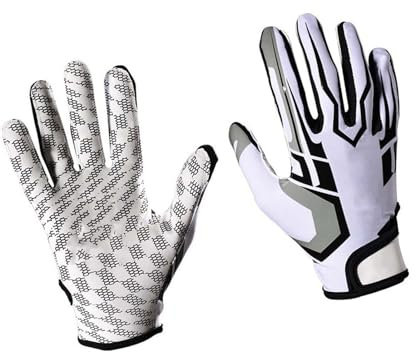 Sporthandschuhe, rutschfeste American-Football-Rugby-, Atmungsaktive Vollfinger-Sporthandschuhe, Hebehandschuhe, Vollständiger Handflächenschutz für Baseball (L)