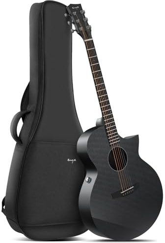 Enya X3 PRO Gitarre Set - 41 Zoll Schwarz Kohlefaser Elektro-Akustische Gitarren für Kinder Erwachsene Anfänger Spielen und Singen Travel Guitar Black Friday Cyber Monday Weihnachts Geschenke