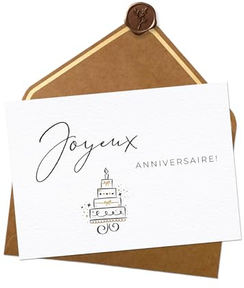 Joli Coon Carte Anniversaire - Joyeux Anniversaire avec enveloppe et sceau de cire