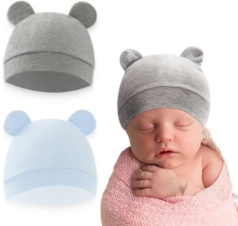 JEYORZY 2 Stücke Babymütze Neugeborene Jungen Mütze,Unisex Mütze Hut,für 0-6