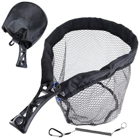 Filet de pêche flottant – Épuisette pliable | Libération des poissons | Filets de pêche à la mouche pour bassin d'eau douce et salée | Outil de capture d'oiseaux | Équipement de pêcheur pour le