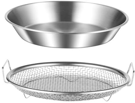 EHJRE Accesorios para Freidoras Y Servidores de Alimentos Plato para Escurrir Bocadillos Rejilla para Escurrir Aceite