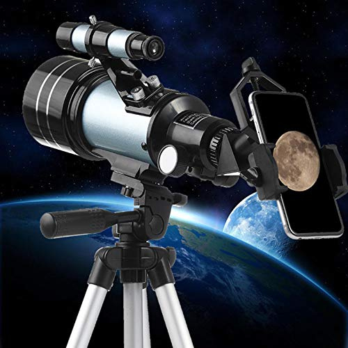 KANBUN Monokulärt teleskop, vuxna barn teleskop för astronomi, 70 mm refraktor teleskop med stativ & fynders omfattning, lågt ljus HD med smartphone -adapter och månfilter