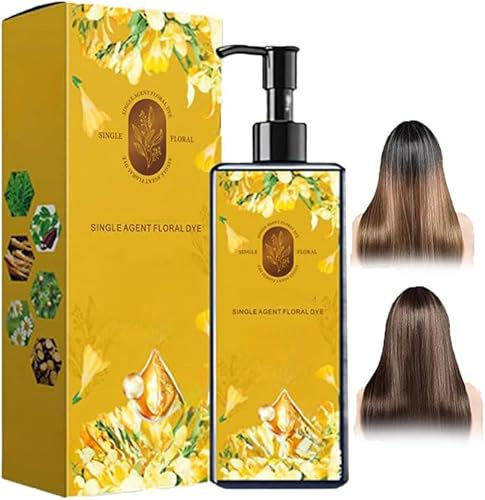 Nourishing Plant-Based Hair Color, Long-Lasting Floral Dye, Even And Natural Gray Hair Coverage, Softens and Adds Shine, for Men & Women (Dark Brown)