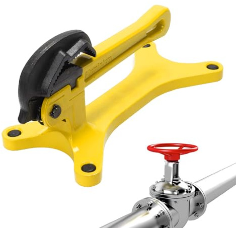 Herramienta de sujeción de tubos, bastón portátil, abrazadera de tubo de aluminio, pino de primavera autobloqueante, herramienta manual ligera, diseño de base sólida esencial (amarillo)