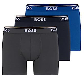 BOSS Herren Set van 3 katoenen boxershorts - calzoncillos De Algodón3 stuks Retroshorts, True Blue/Sky Captain/Schmiedeeisen, M EU