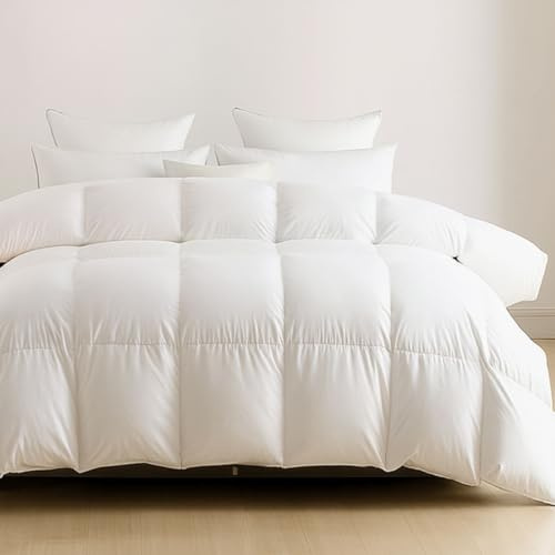 Couette Hiver Luxe Plume & Duvet 240x260 – Enveloppe 100% Percale Coton
