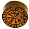 Flesh Holz Plug Vegvisir Viking Wikinger Kompass mit Runen Ring, double flared Tunnel Expander Dehner aus Teakholz in braun, Lobes Piercing mit Laser Gravur für Damen und Herren,10mm - 20mm 10mm