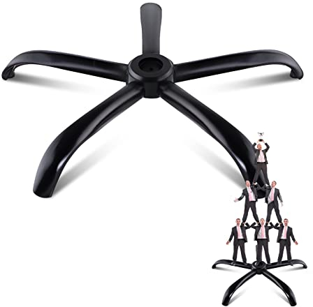 Sytopia Office Chair Base, 28 Inch Office Chair Base Replacement with Reinforced Metal Legs (2200Lbs), Bottom Part for Most Universal Gas Cylinder and Caster Sockets (Matte Black)