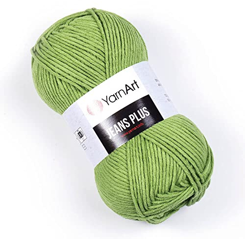 YarnArt Jeans Plus Cotton Blend Soft Baby Yarn 55% Cotton 45% Acrylic 100g 160m Yarn Size 4 (1 Ball) (69)