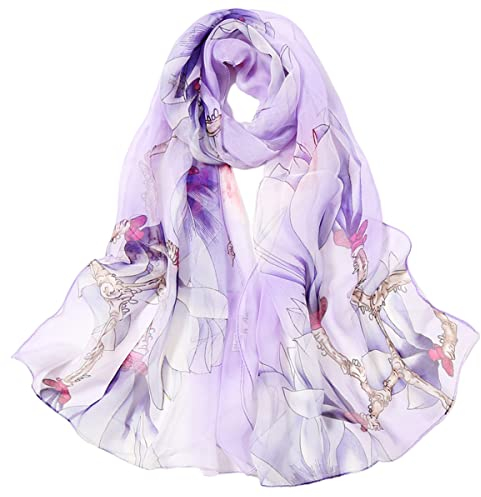 FAIRYGATE Schal Damen Chiffon Seide Tuch Blend Seidenschal Leichte längliche Schals Stola für Abendkleid 50027