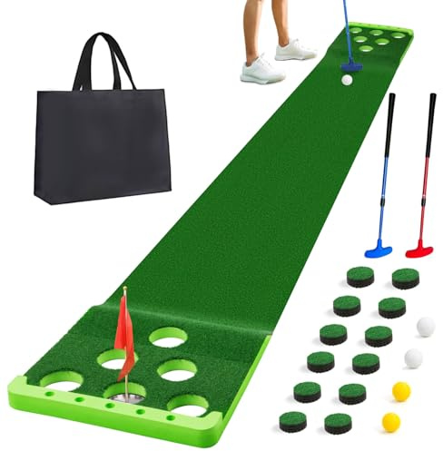 Sagsewful Golfleksset med framkant för inomhus- och utomhusbruk, golflekset med grön 8 golfbollar och bärbar väska, golfträningshjälp för trädgård, fest