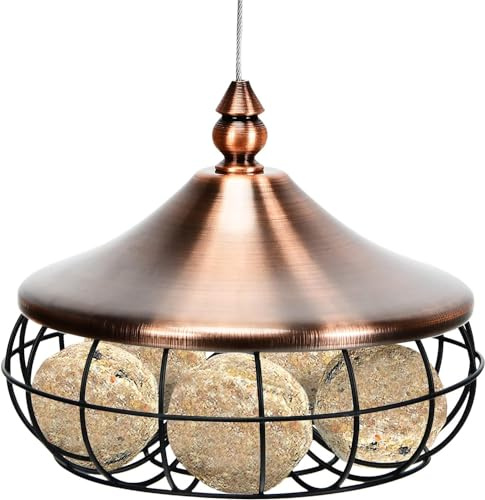 GOPLUS - Comedero para pájaros de hierro, alimentador para pájaros (bola de grasa) dispensador de - Alimentador para pájaros estilo colgante redondo de metal, plancha para colgar para bolas de grasa