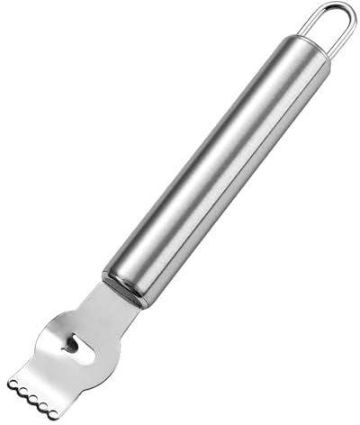 Alnicov Zesteur de citron polyvalent deux en un avec canal, râpe à fruits en acier inoxydable adaptée aux oranges, pamplemousses, protégez vos mains