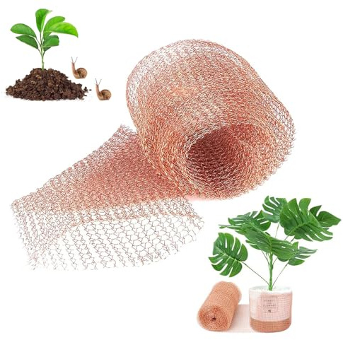 10m Malla de Cobre Malla Cobre Anticaracoles Malla de Cobre Tejida Malla Control Ratones 100% Malla de Cobre Puro para Control de Caracoles Roedores Pájaros Plagas Ratón Jardín