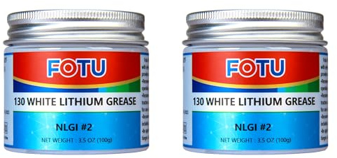 FOTU 130 White Lithium Grease - High Performance Lubricant for All Your Mechanical Needs - 100% Pure & Long - Lasting - Ideal for Bearings, Chains, Garage Door Hinges, Windows Tracks (2-Pack, 100g)