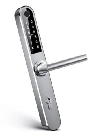 Serratura Smart con Maniglia Intelligente e Controllo via App TTLock – Apertura con Impronta Digitale, Codice o Smartphone – Serratura Elettrica con Cilindro per Porta Interna o Cancello Esterno- 92mm